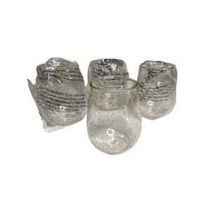 Ban.Do Acrylic Stemless Wine Glasses with Glitter Infusion Set of 4 New in Box